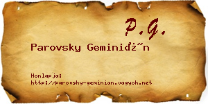 Parovsky Geminián névjegykártya